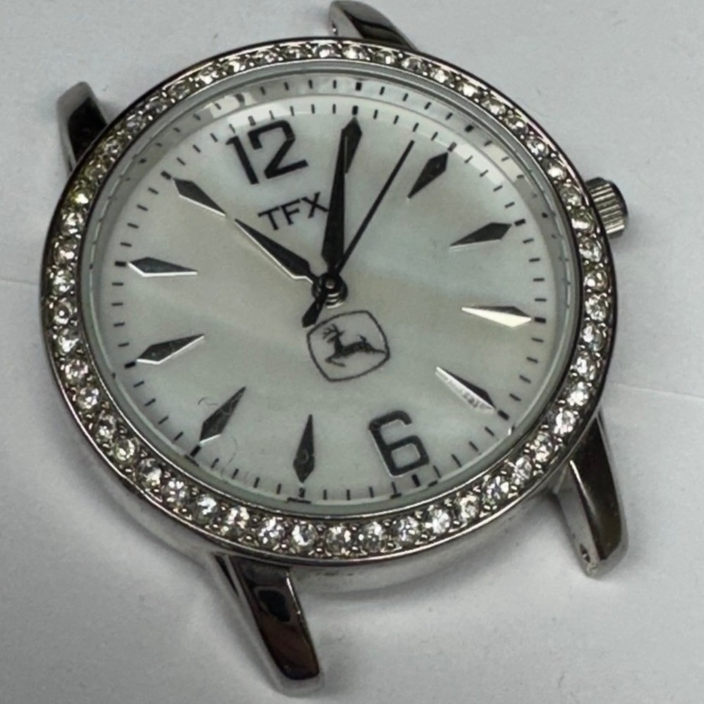 TFX Bulova John Deere Mother of Pearl Crystal Bezel Watch Head 36T115 Silver